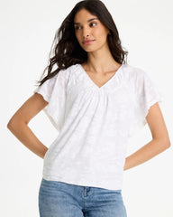 Chico's | Burnout Floral Tee/ Alabaster