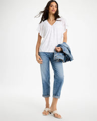 Chico's | Burnout Floral Tee/ Alabaster