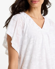 Chico's | Burnout Floral Tee/ Alabaster