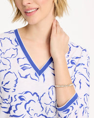 Chico's | Zenergy® Slub Knit Mesh Trim Tee/ Amparo Blue