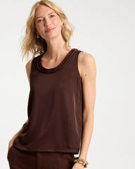 Chico's | Jersey Satin Tank Top/ Deep Brown