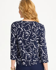 Chico's | Maya Cotton Stretch 3/4 Sleeve Tee/ Passport Blue