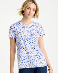 Chico's | Murano Cotton Stretch Cap Sleeve Tee/ Amparo Blue