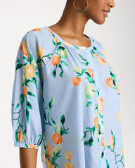 Chico's | Cotton Voile Printed Blouse/ Bondi Blue