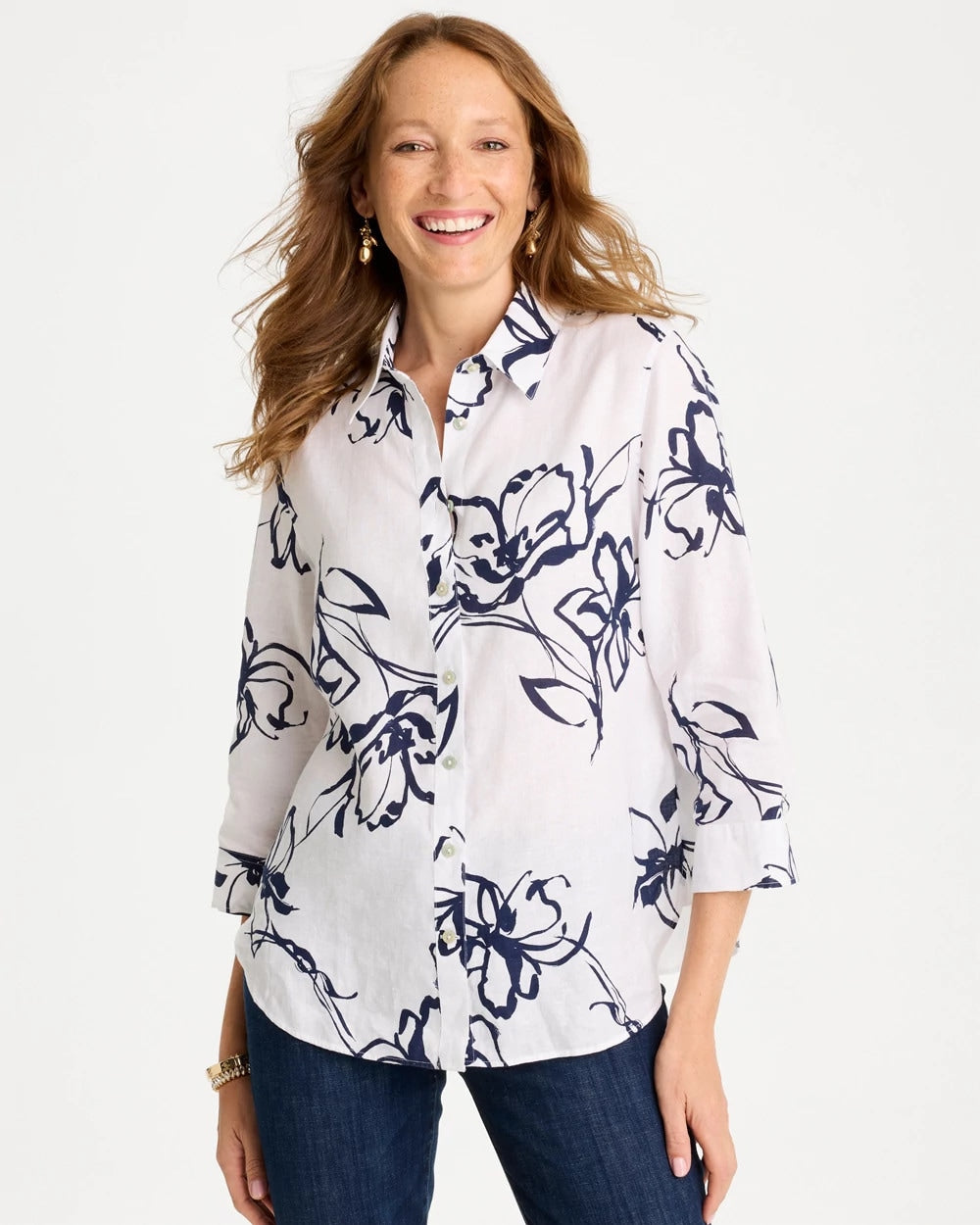 Chico's | No Iron™ Linen Amalfi Shirt/ Passport Blue