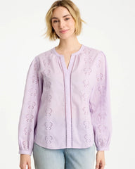 Chico's | Embroidered Top/ Orchid Mist