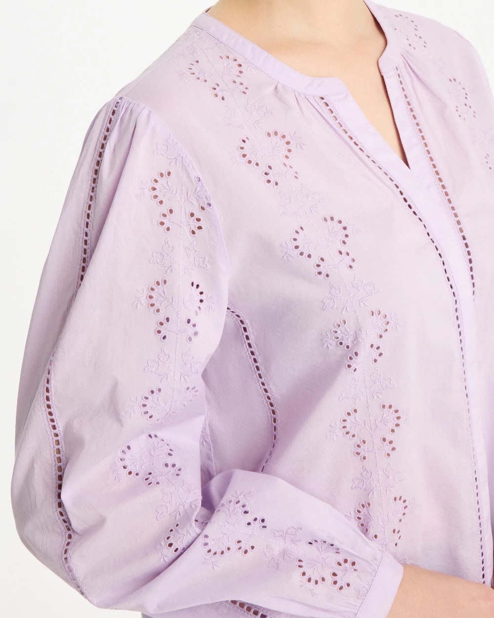 Chico's | Embroidered Top/ Orchid Mist