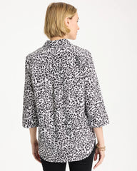 Chico's | No Iron™ Stretch Printed Popover/ Black