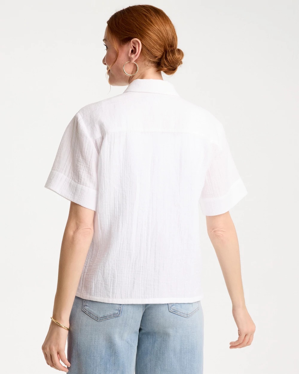 Chico's | Cotton Gauze Camp Shirt/ Alabaster