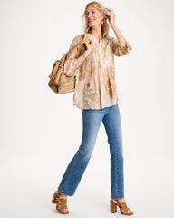 Chico's | Cotton-Blend Pintuck Tunic/ Sandstone