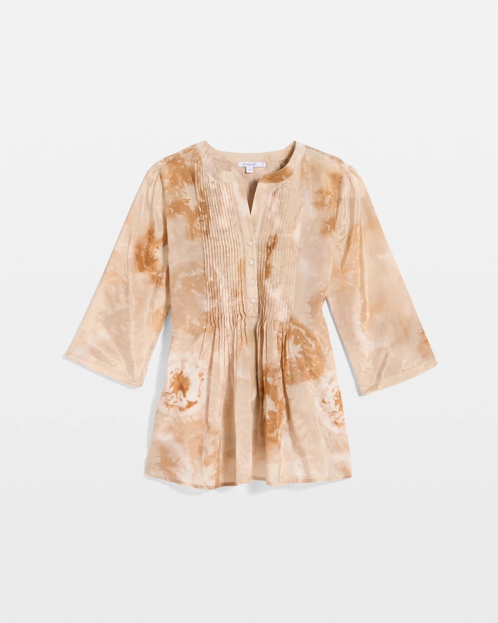 Chico's | Cotton-Blend Pintuck Tunic/ Sandstone