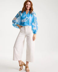 Chico's | Georgette Printed Blouse/ Blue Tide