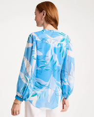 Chico's | Georgette Printed Blouse/ Blue Tide