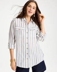 Chico's | Linen-Cotton Utility Tunic/ Indigo