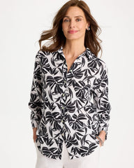 Chico's | No Iron™ Linen Palm Shirt/ Black
