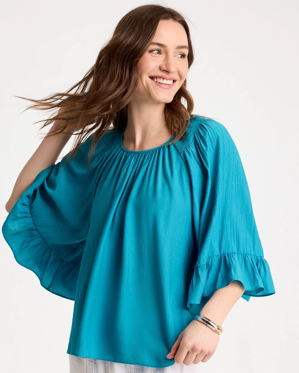Chico's | Georgette Swing Blouse/ Lagoon Blue