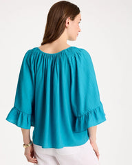Chico's | Georgette Swing Blouse/ Lagoon Blue