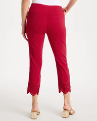 Chico's | Petite Brigitte™ Slim Scalloped Ankle Pants/ Cherry Lush