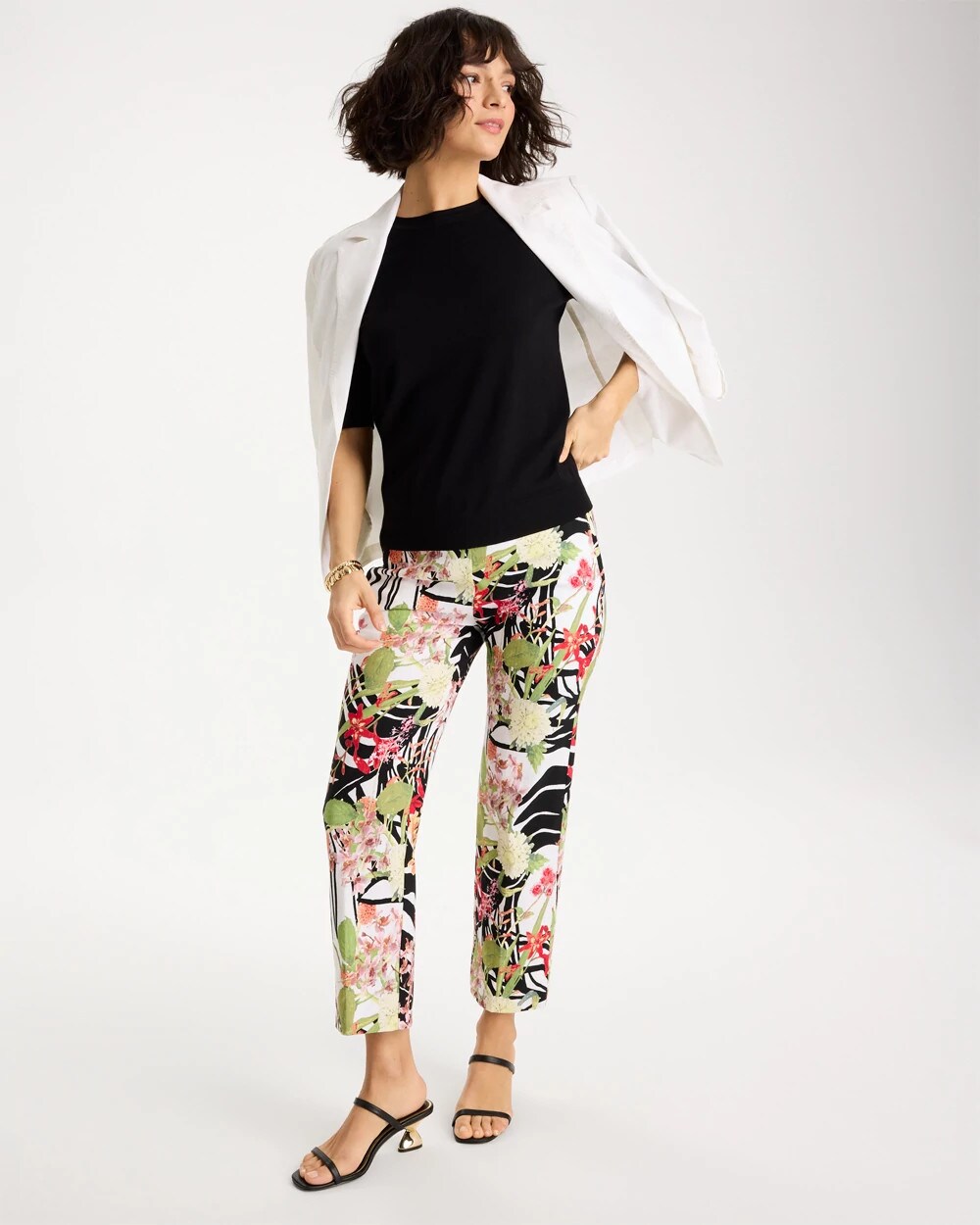 Chico's | Tropical Nights Brigitte™ Straight Crop Pant/ Black