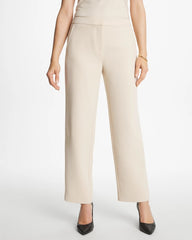 Chico's | Textured Straight Tapered Ankle Pants/ Pale Sand
