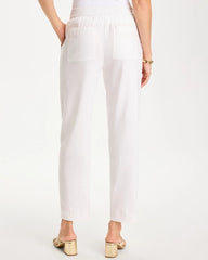 Chico's | Soft-Stretch Linen Straight Tapered Ankle Pants/ Alabaster