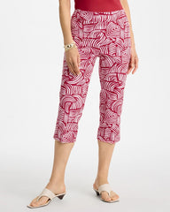 Chico's | Brigitte™ Slim Geo Pull-On Capri Pant/ Cherry Lush
