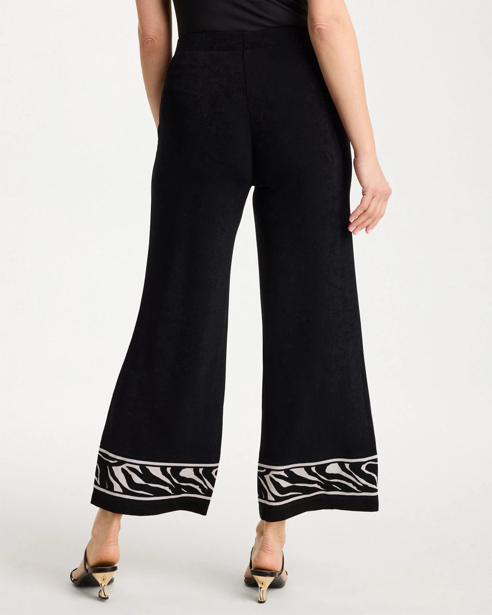 Chico's | Travelers™ Abstract Zebra Cropped Pants/ Travelers Black