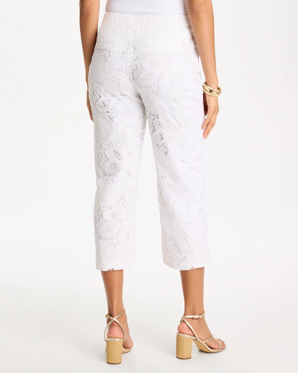 Chico's | Lace Cropped Pants/ Alabaster