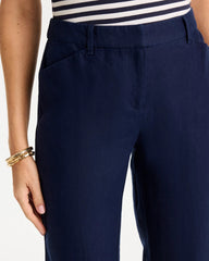 Chico's | Linen Fly Front Pants/ Passport Blue