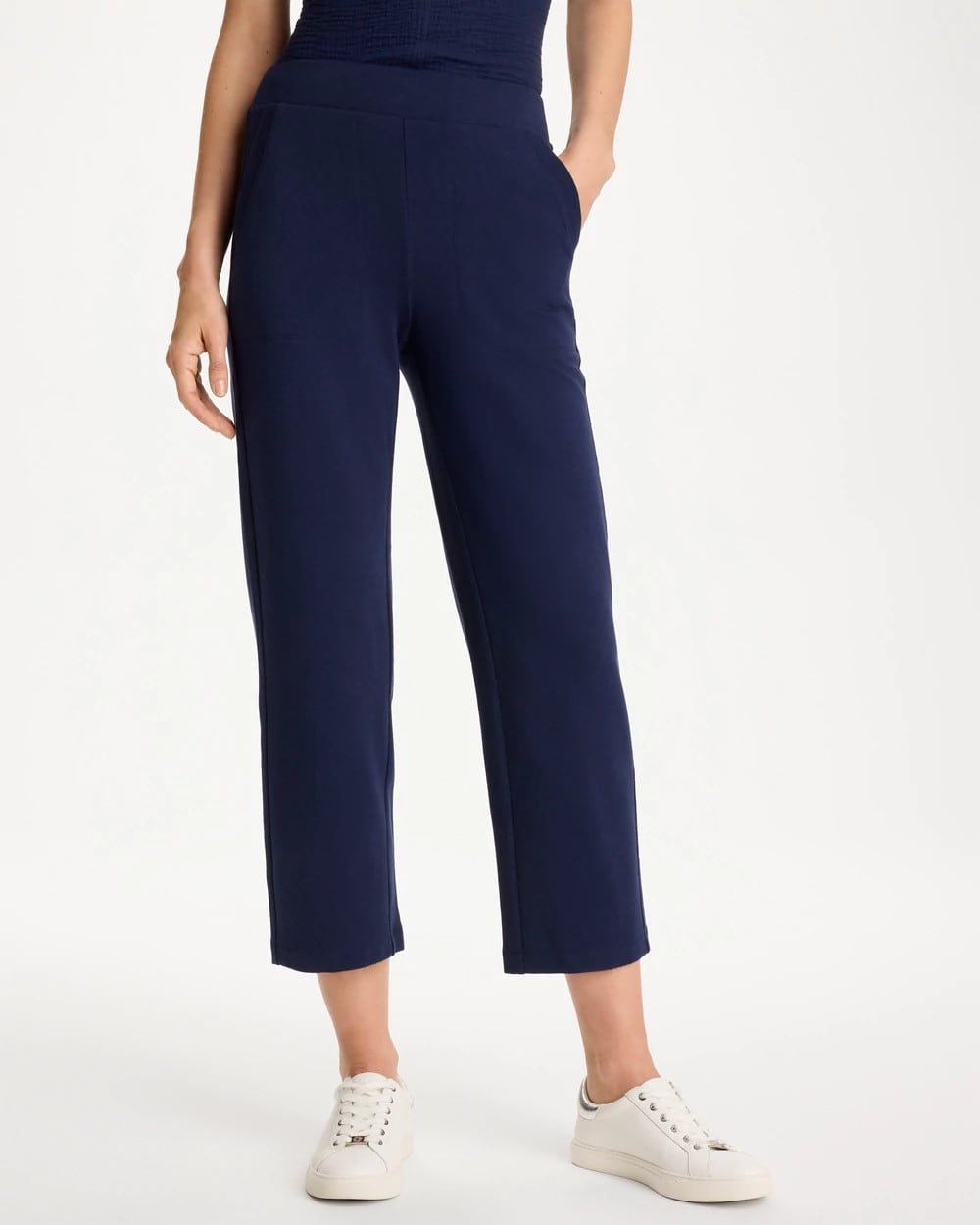 Chico's | Zenergy® French Terry Cropped Pants/ Passport Blue