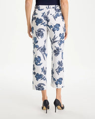 Chico's | Piped Linen Fly Front Pants/ Passport Blue