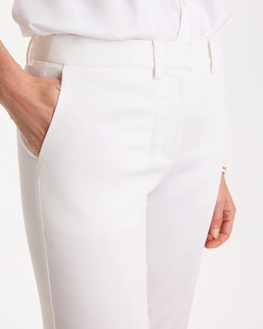 Chico's | Emme Sateen Straight Capri Pants/ Alabaster