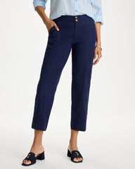 Chico's | Relaxed Linen Crop Pant/ Passport Blue