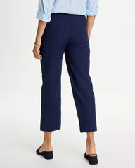 Chico's | Relaxed Linen Crop Pant/ Passport Blue