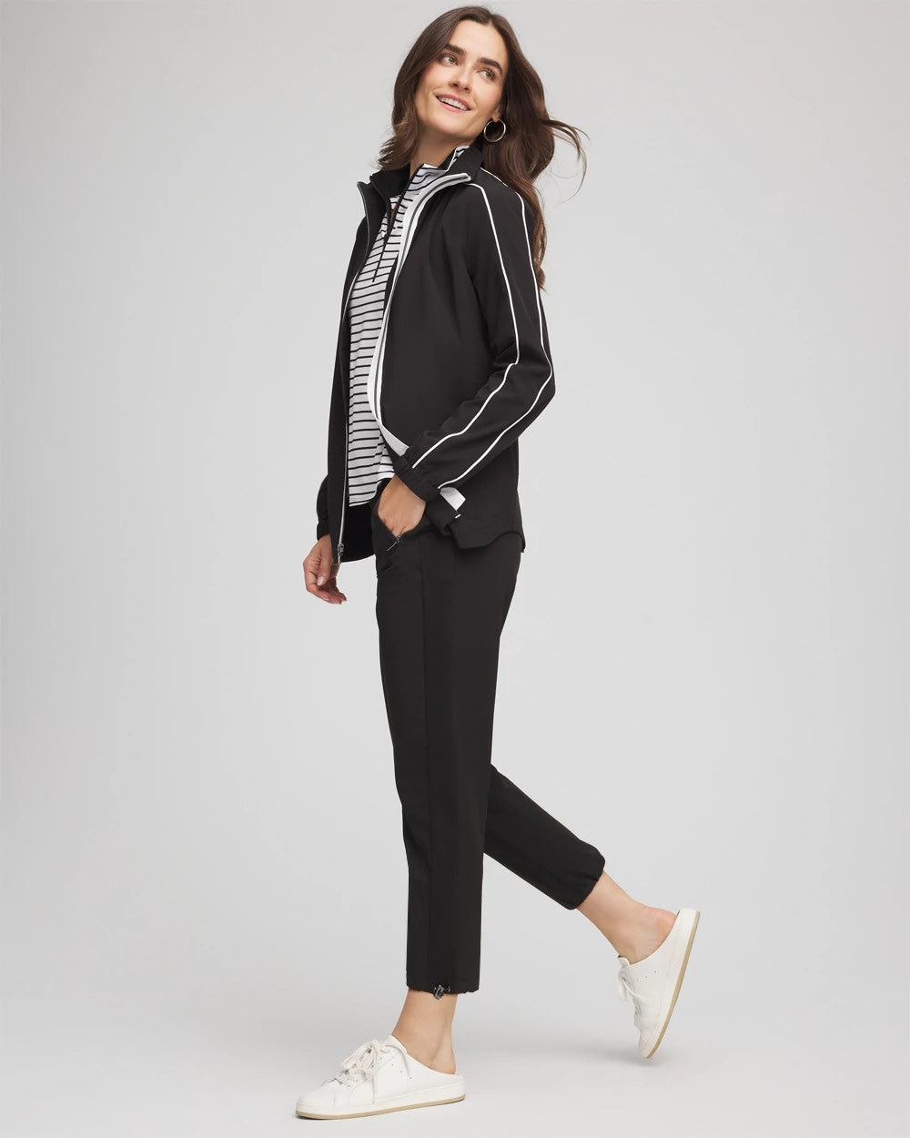 Chico's | Zenergy® UPF Rib Mix Cropped Pants/ Black