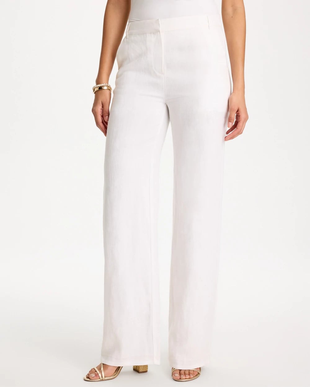Chico's | Straight-Leg Linen Pants/ Alabaster