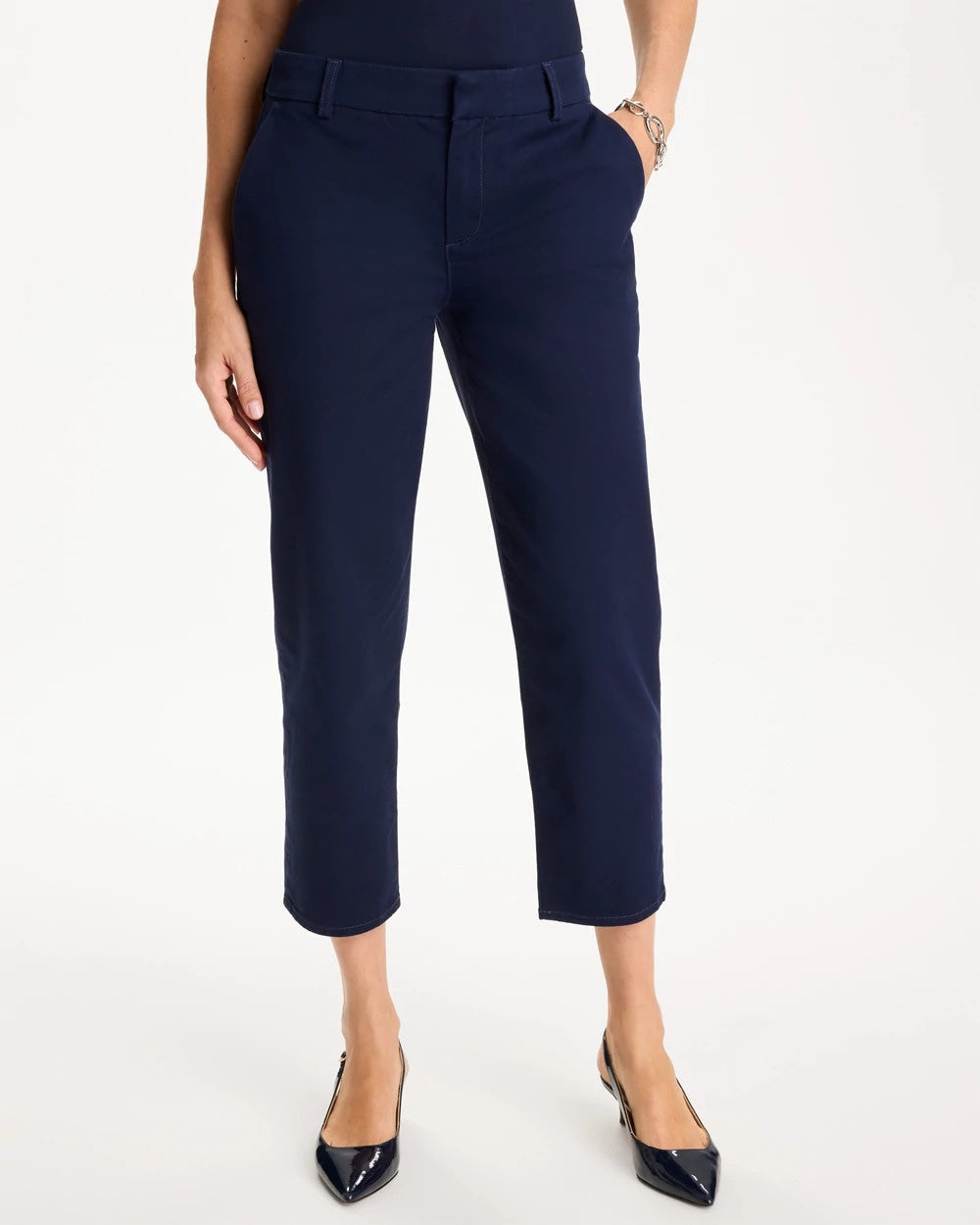 Chico's | Relaxed Boyfriend Chino Crop Pants/ Passport Blue