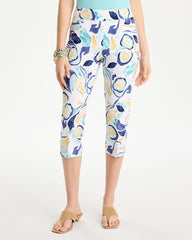 Chico's | Brigitte™ Slim Handpainted Pull-On Capri/ Passport Blue