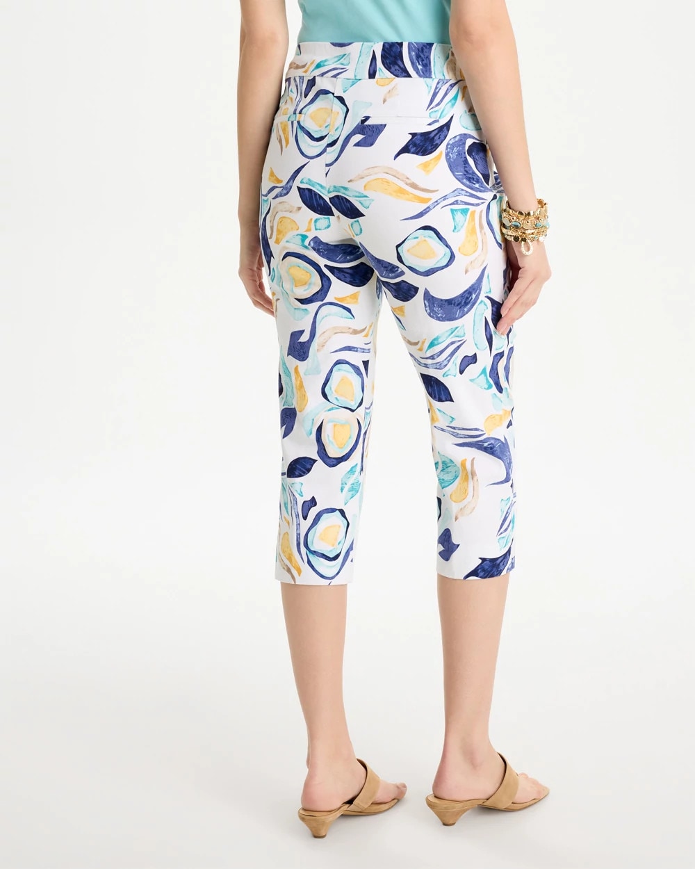 Chico's | Brigitte™ Slim Handpainted Pull-On Capri/ Passport Blue