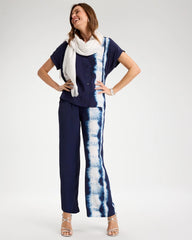Chico's | Faux Silk Tie-Dye Palazzo Pants/ Passport Blue