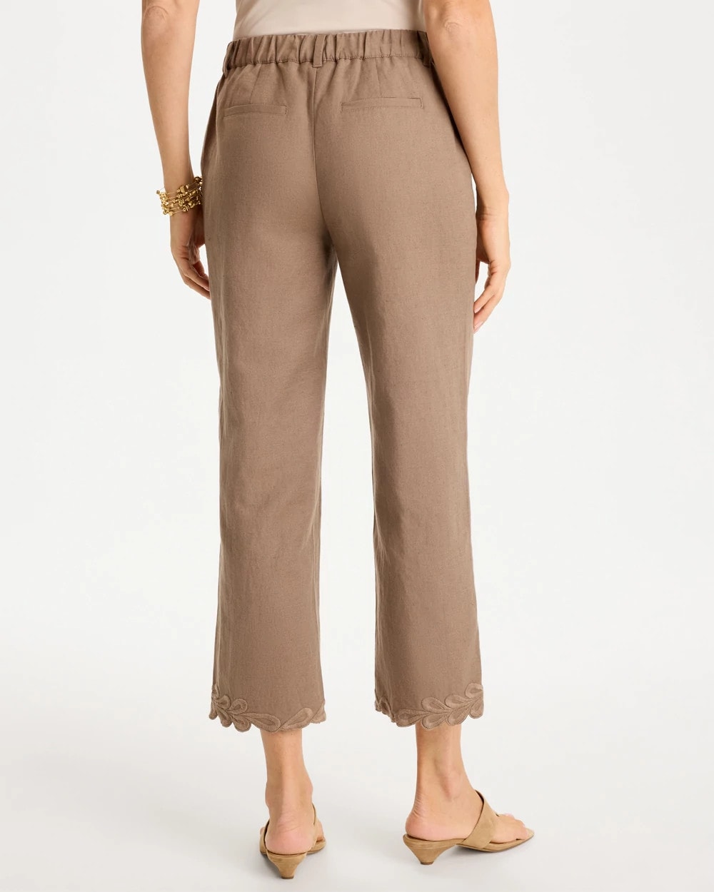 Chico's | Linen Fly Front Pants/ Topaz Smoke
