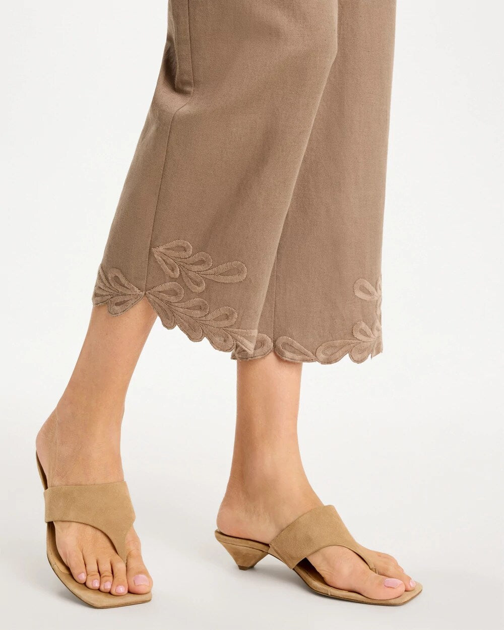 Chico's | Linen Fly Front Pants/ Topaz Smoke