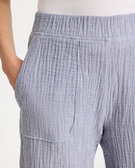 Chico's | Zenergy® Striped Gauze Cropped Pants/ Blue