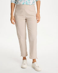 Chico's | Zenergy® Striped UPF Bungee Crop Pants/ Smokey Taupe