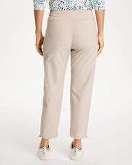 Chico's | Zenergy® Striped UPF Bungee Crop Pants/ Smokey Taupe