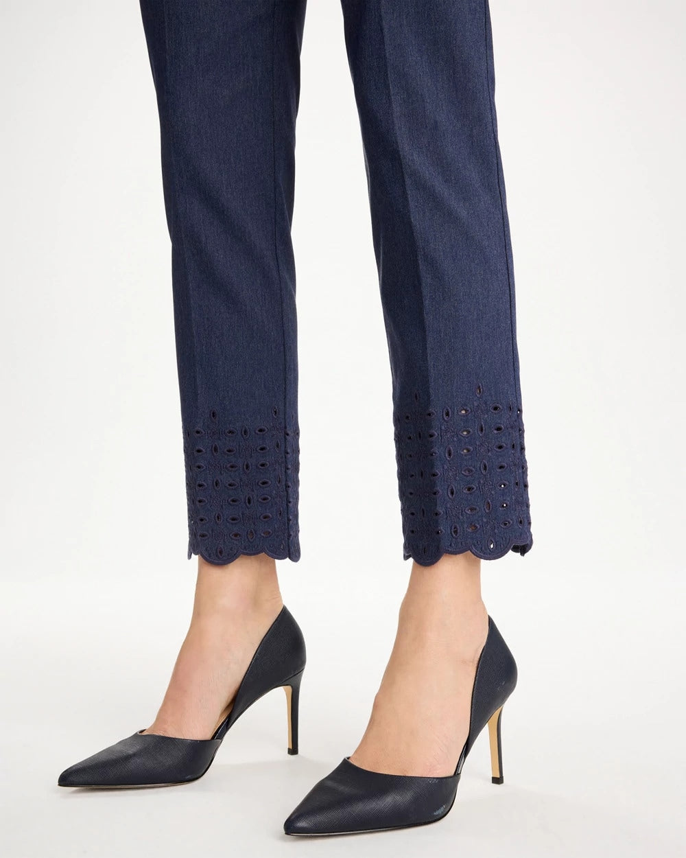 Chico's | Brigitte™ Slim Embroidered Pull-On Crop Pant/ Indigo