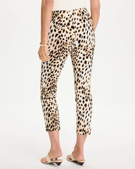 Chico's | Animal Print Brigitte™ Slim Pull-On Crop Pant/ Black