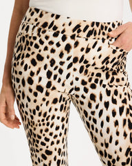 Chico's | Animal Print Brigitte™ Slim Pull-On Crop Pant/ Black