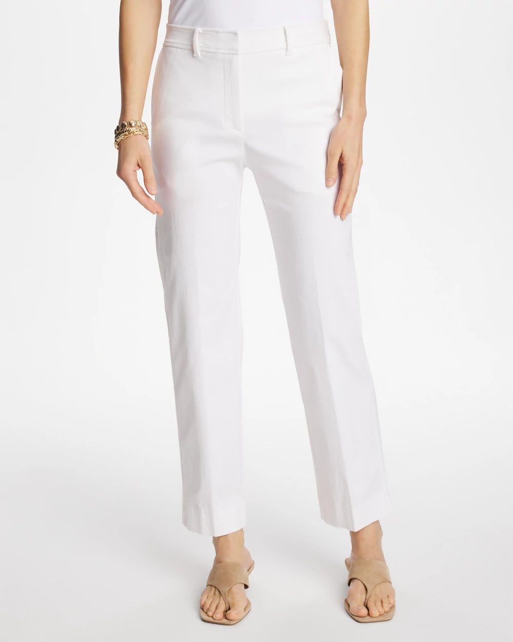 Chico's | Emme Fly Front Straight Crop Pants/ Alabaster
