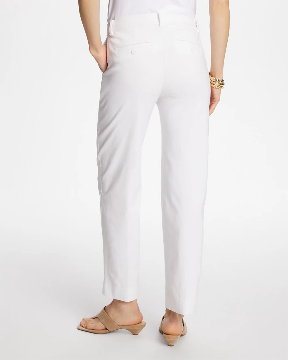 Chico's | Emme Fly Front Straight Crop Pants/ Alabaster